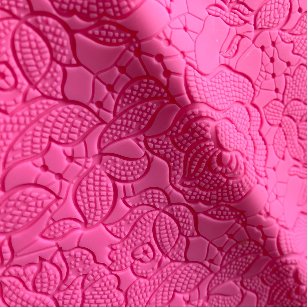 Silicone Fondant Mat Impression Lace Mold Pink Rose Cake Cupcakes Embossing
- Picture 3 of 5